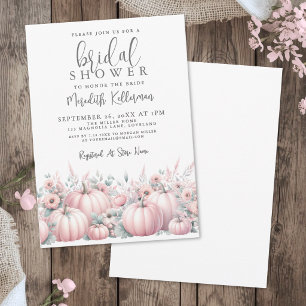 Invitation Mariage automnal Citrouille Rose