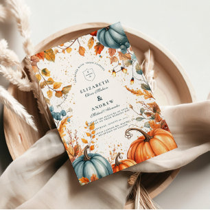 Invitation Mariage Automnal de Citrouille Rustique