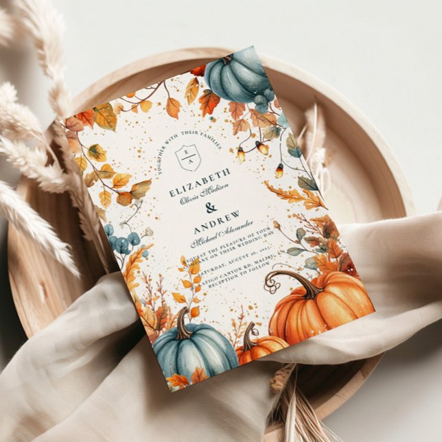 Invitation Mariage Automnal de Citrouille Rustique (Créateur téléchargé)
