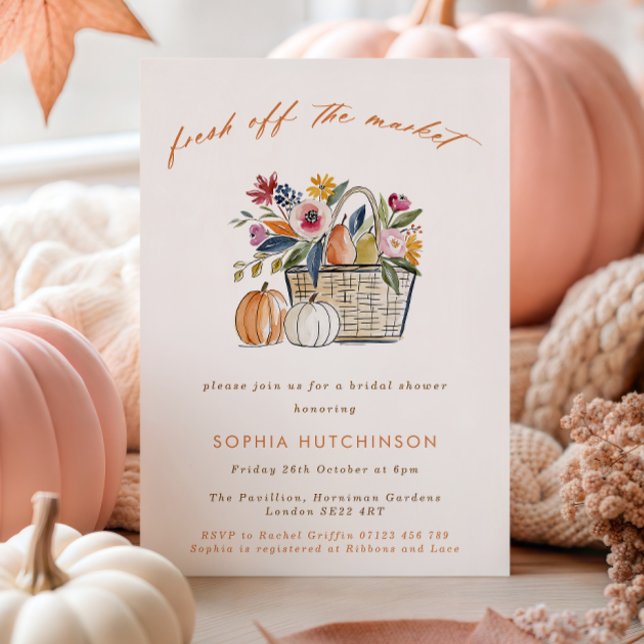 Invitation Mariage Automnal de Citrouilles Fraîches du Marché (Créateur téléchargé)