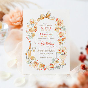 Invitation Mariage automnal de fantaisie aux fleurs française