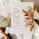 Invitation Mariage Automnal de Feuilles de Tombe Élégant<br><div class="desc">L'invitation de mariage automnal de feuilles de tombe élégant présente un beau bouquet de feuilles d'automne en rouille,  jaune,  or,  moutarde,  marron et violet.</div>