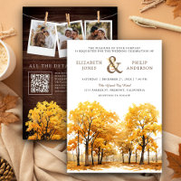 Mariage automnal de forêt de chênes Code QR