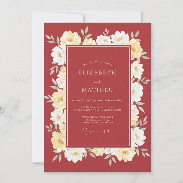 Invitation Mariage Automnal Distingué à la Cannelle (Devant)