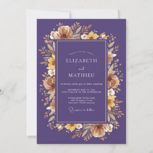 Invitation Mariage Automnal Distingué au Plum