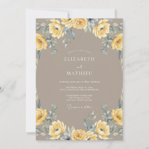Invitation Mariage Automnal Douce Taupe