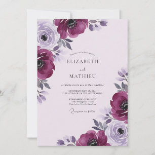 Invitation Mariage Automnal Ethéré au Plum