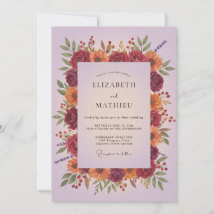 Invitation Mariage automnal étincelant en Bourgogne