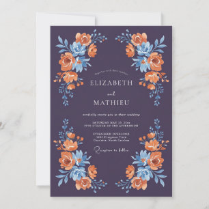 Invitation Mariage Automnal Exquis Aubergine