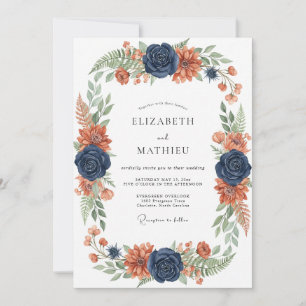 Invitation Mariage Automnal Gras et Audacieux dans un Ton de 