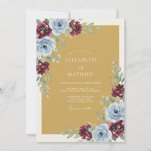 Invitation Mariage Automnal Jaune Moutarde Étonnant