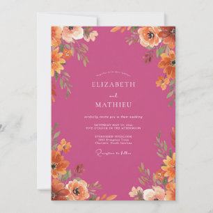 Invitation Mariage Automnal Joyeux Magenta