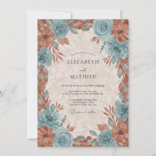Invitation Mariage Automnal Luxuriant en Cuivre
