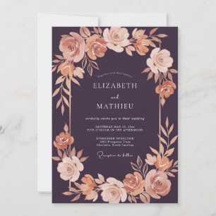 Invitation Mariage Automnal Maussade Aubergine
