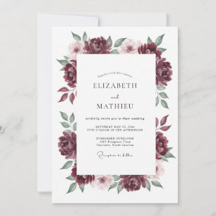 Invitation Mariage Automnal Opulent en Bourgogne