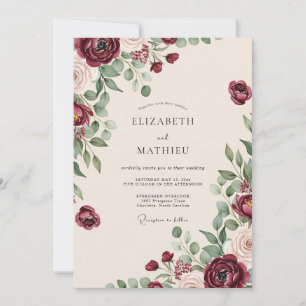 Invitation Mariage Automnal Opulent en Bourgogne
