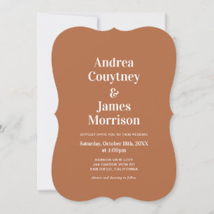 Invitation Mariage Automnal Orange Brûlé