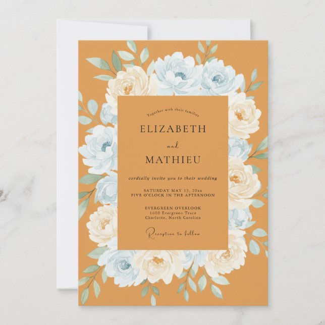 Invitation Mariage Automnal Orange Brûlé Intensa (Devant)