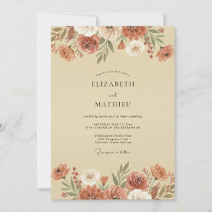 Invitation Mariage Automnal Organique Sienne