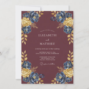 Invitation Mariage Automnal Orné de Bourgogne