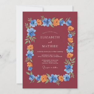 Invitation Mariage Automnal Peintre en Marron