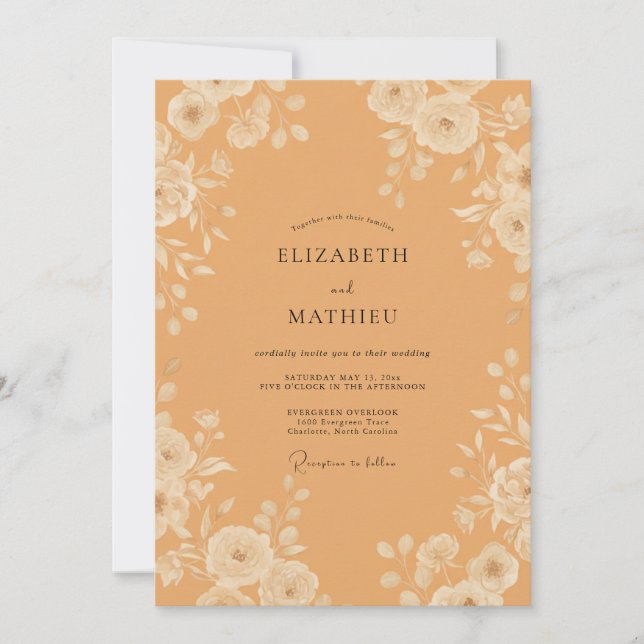 Invitation Mariage Automnal Polished Abricot (Devant)