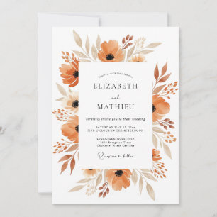 Invitation Mariage Automnal Radieux Cuivre