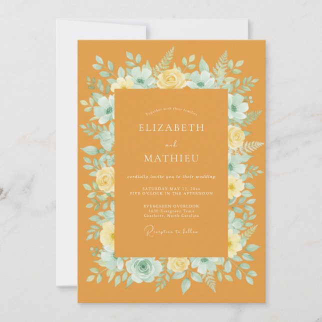 Invitation Mariage Automnal Radieux Ocre (Devant)