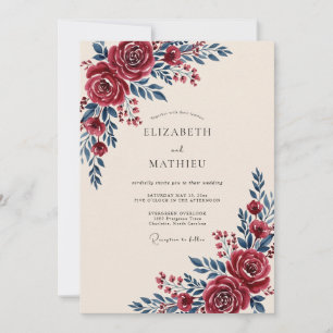 Invitation Mariage Automnal Raffiné en Bourgogne