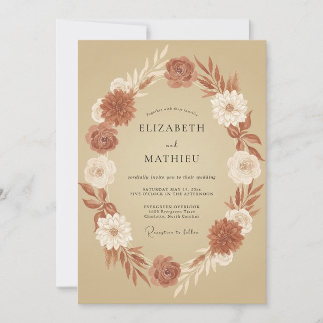 Invitation Mariage Automnal Rustique Bio (Devant)