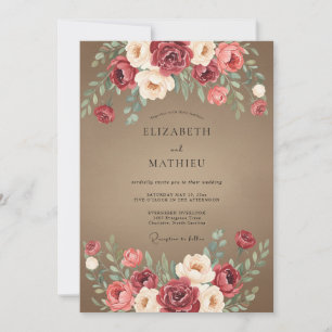 Invitation Mariage automnal séduisant taupe