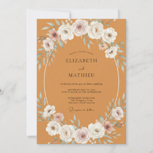 Invitation Mariage Automnal Serein en Terracotta