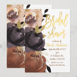 Invitation Mariage Automnal Shower Fleurs Modernes Floral