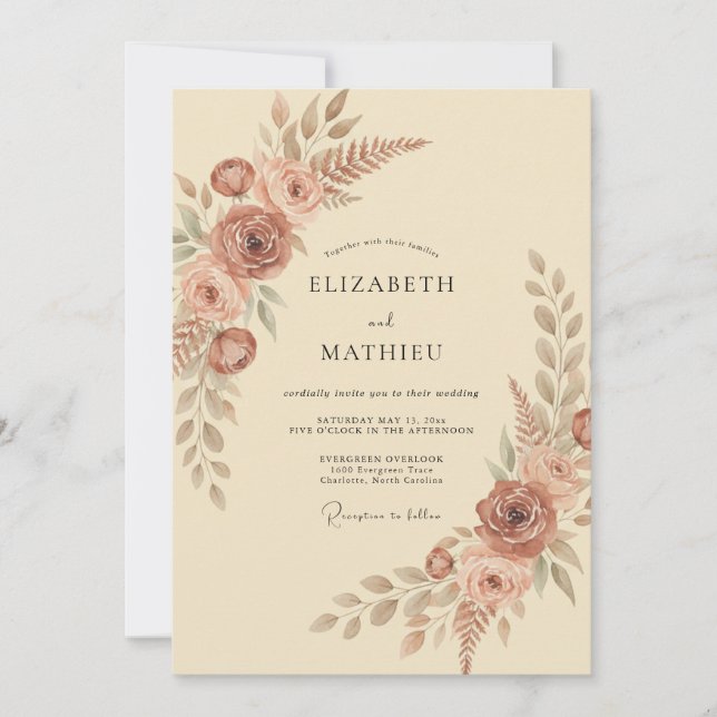Invitation Mariage Automnal Sienne Luxuriant (Devant)