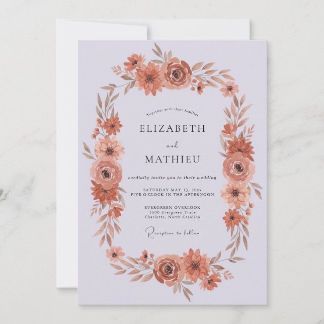 Invitation Mariage Automnal Sublime Terracotta (Devant)