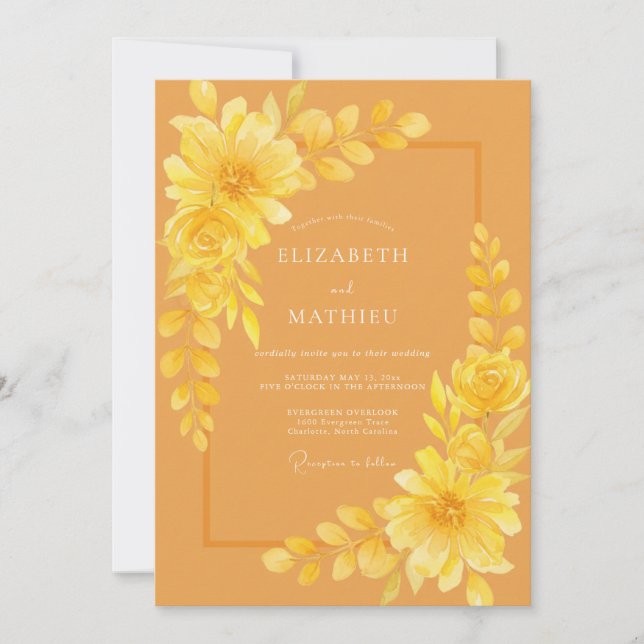 Invitation Mariage Automnal Terracotta Baigné de Soleil (Devant)