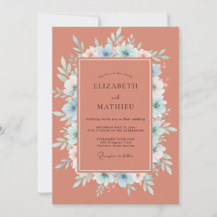Invitation Mariage Automnal Terracotta Élégant