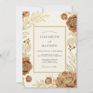 Invitation Mariage Automnal Terracotta Époustouflant