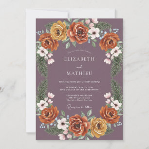 Invitation Mariage Automnal Terracotta Florissant