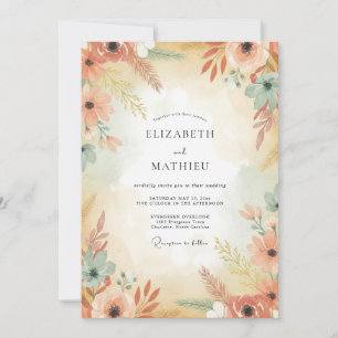 Invitation Mariage Automnal Terracotta Lumineux