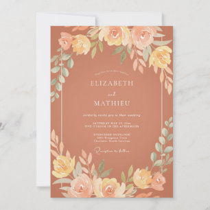 Invitation Mariage Automnal Terracotta Luxuriant