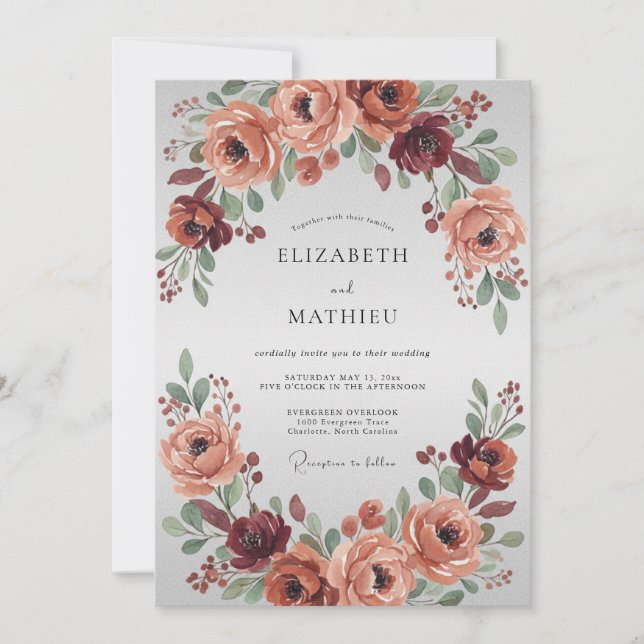 Invitation Mariage Automnal Terracotta Vibrant (Devant)