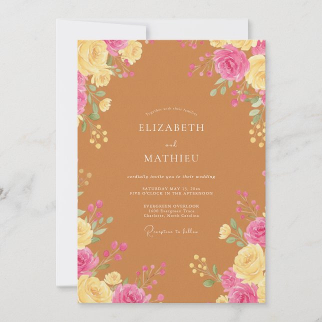 Invitation Mariage Automnal Terracotta Vibrant (Devant)