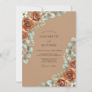 Invitation Mariage Automnal Terreux Sienne