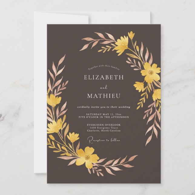 Invitation Mariage Automnal Terroir Bronze (Devant)