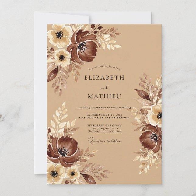 Invitation Mariage Automnal Tout En Subtilité (Devant)