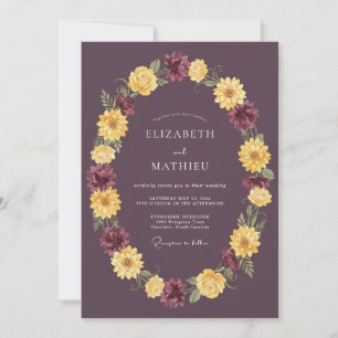 Invitation Mariage Automnal Vivant au Prune