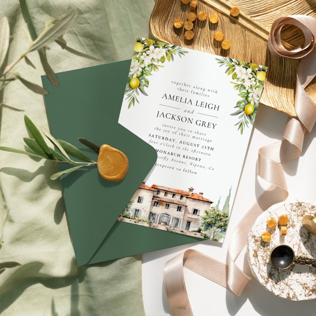 Invitation Mariage aux Citrons et Olives de Villa Italienne (Créateur téléchargé)