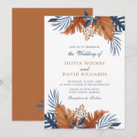 Mariage aux feuilles Brun Rustique et Bleu de Minu