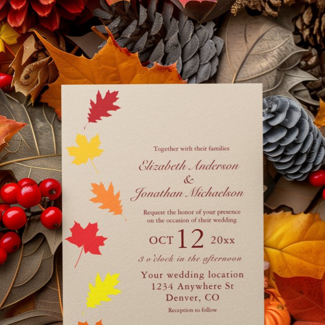 Invitation Mariage aux feuilles d'automne (Créateur téléchargé)